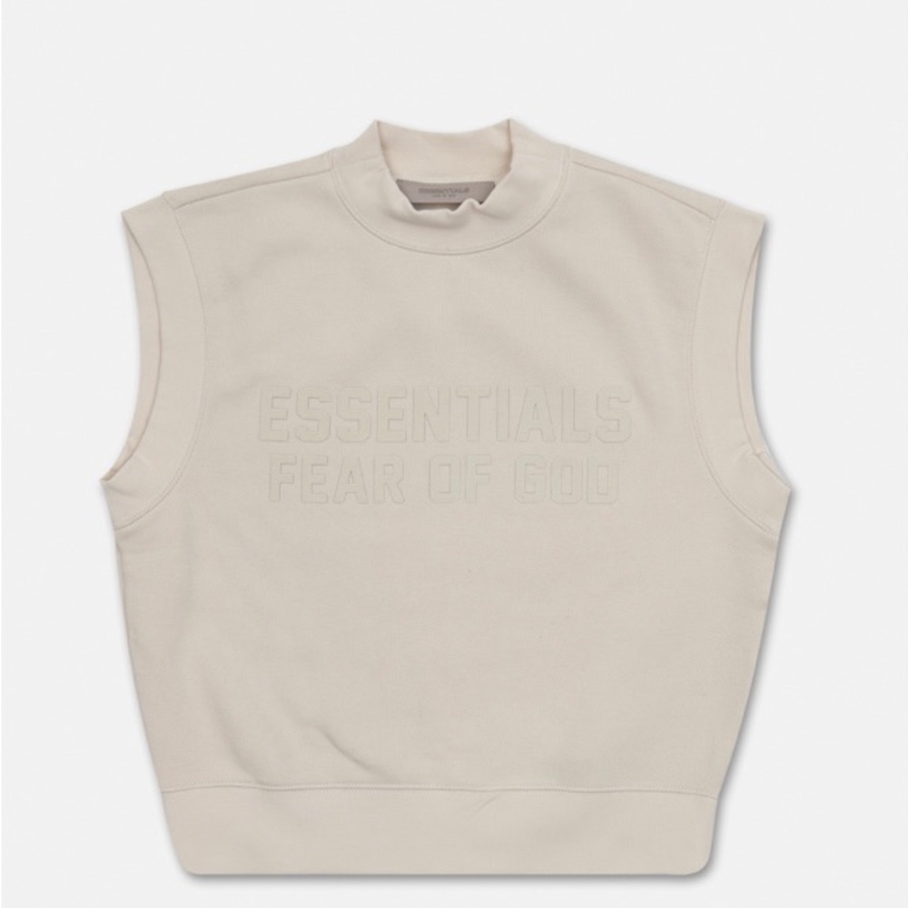 Fear of God Essentials Off-White Mock Neck Vest size XL/12 Fits a Women's Small